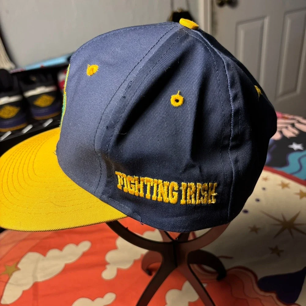 Vintage Notre Dame Fighting Irish Snapback Hat Competitor Navy Cap 90s College